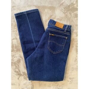 Lee Riders Jeans Sz 16 Long Indigo Blue High Waisted Straight Leg Vintage USA